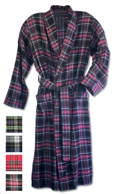 State-O-Maine Men's Yarn-Dyed Flannel Robe 50