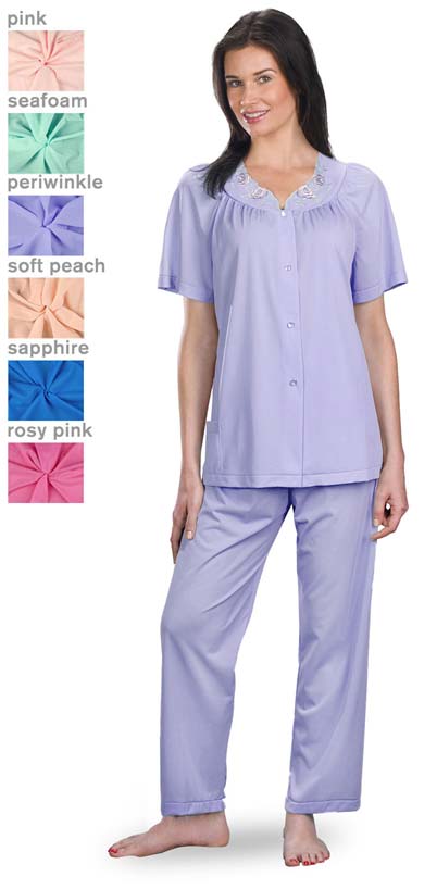 Shadowline Petals 100% Nylon Short Sleeve Pajamas