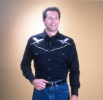 Black With Silver Eagles Embroidered Western Shirt