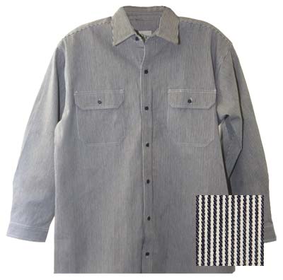 Key Brand Hickory Stripe Long Sleeve Button Front Logger Shirt
