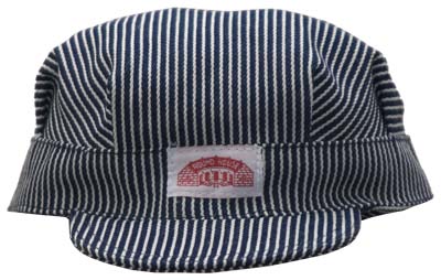 Youth Roundhouse Hickory Stripe Railroad or Carpenter Caps